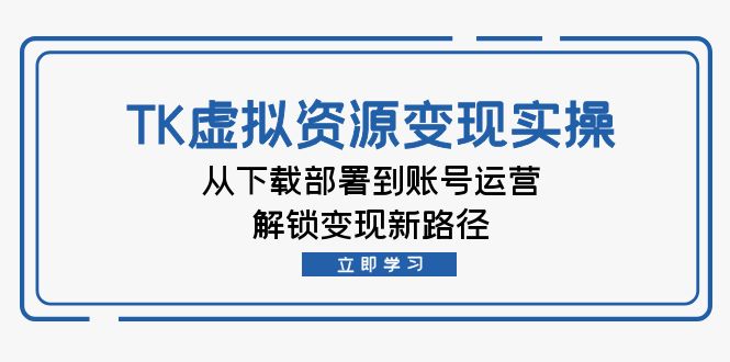 TK虚拟资料变现实操：从下载部署到账号运营，解锁变现新路径-南友云赚