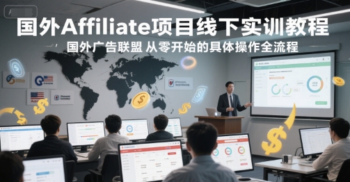 国外Affiliate项目线下实训教程，国外广告联盟从零开始的具体操作全流程-南友云赚