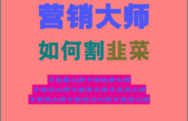 《营销大师如何割韭菜》禁止外传的大师绝学电子书-南友云赚