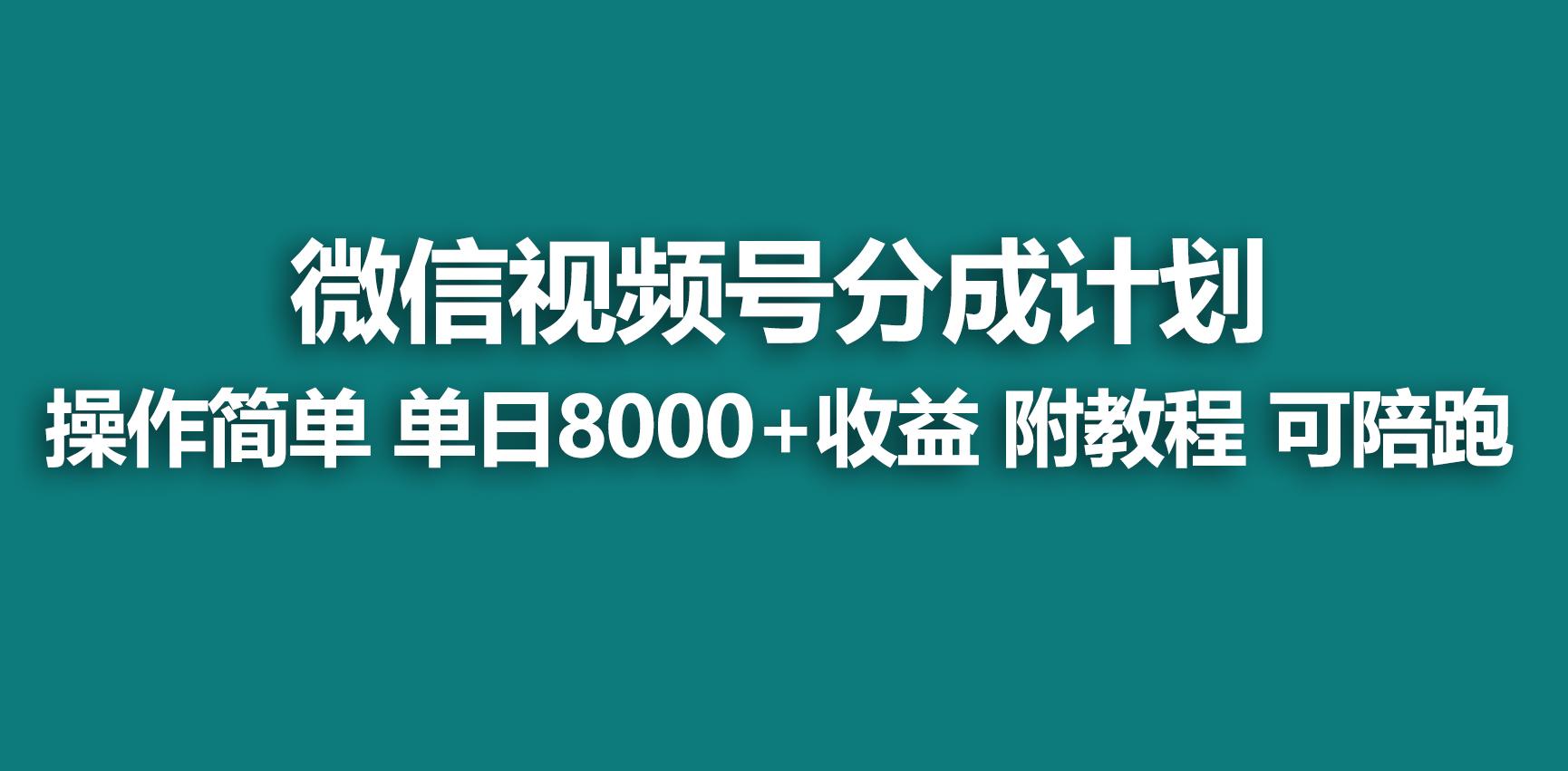 【蓝海项目】视频号分成计划，快速开通收益，单天爆单8000+，送玩法教程-南友云赚