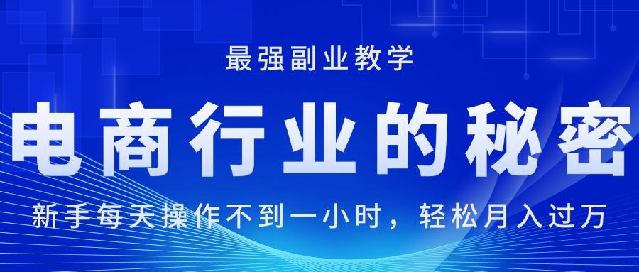 电商行业的秘密，新手每天操作不到一小时，月入过万轻轻松松，最强副业…-南友云赚