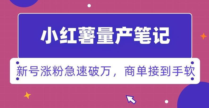 小红书量产笔记，一分种一条笔记，新号涨粉急速破万，新黑马赛道，商单接到手软【揭秘】-南友云赚