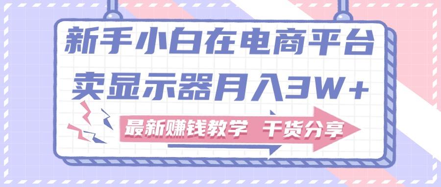 新手小白如何做到在电商平台卖显示器月入3W+，最新赚钱教学干货分享-南友云赚