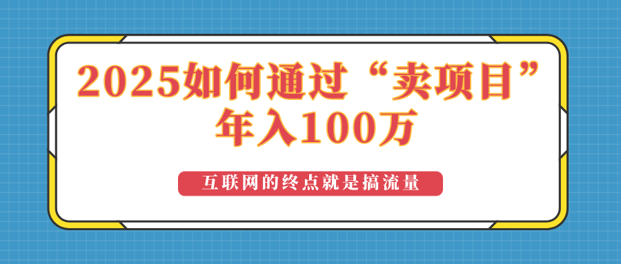 2025年如何通过“卖项目”实现100万收益：最具潜力的盈利模式解析-南友云赚