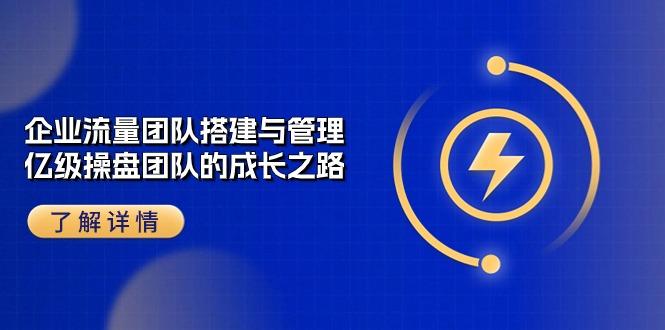 企业 流量团队-搭建与管理，亿级 操盘团队的成长之路(28节课-南友云赚