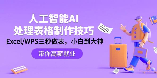(9459期)人工智能-AI处理表格制作技巧：Excel/WPS三秒做表，大神到小白-南友云赚