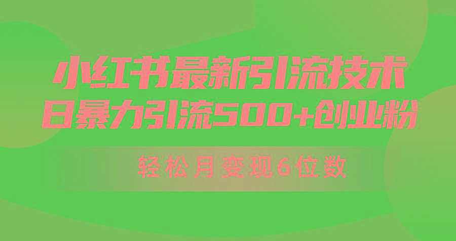 (9871期)日引500+月变现六位数24年最新小红书暴力引流兼职粉教程-南友云赚