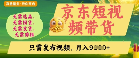京东短视频带货，开启零门槛躺Z新时代【揭秘】-南友云赚