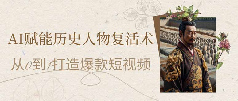 AI赋能历史人物复活术：从0到1打造爆款短视频-南友云赚