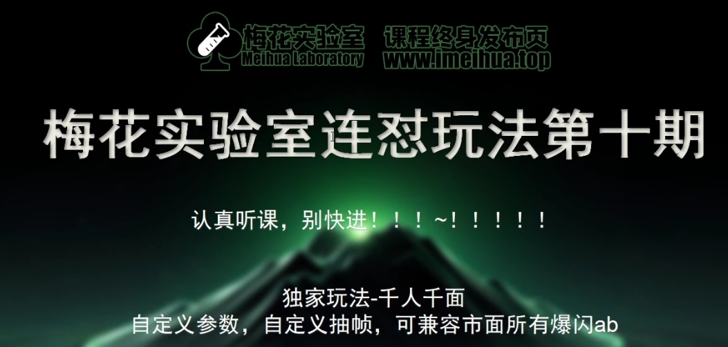 梅花实验室社群专享课视频号连怼玩法第十期课程+第二部分-FF助手全新高自由万能爆闪AB处理-南友云赚