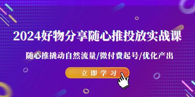 2024好物分享-随心推投放实战课 随心推撬动自然流量/微付费起号/优化产出-南友云赚
