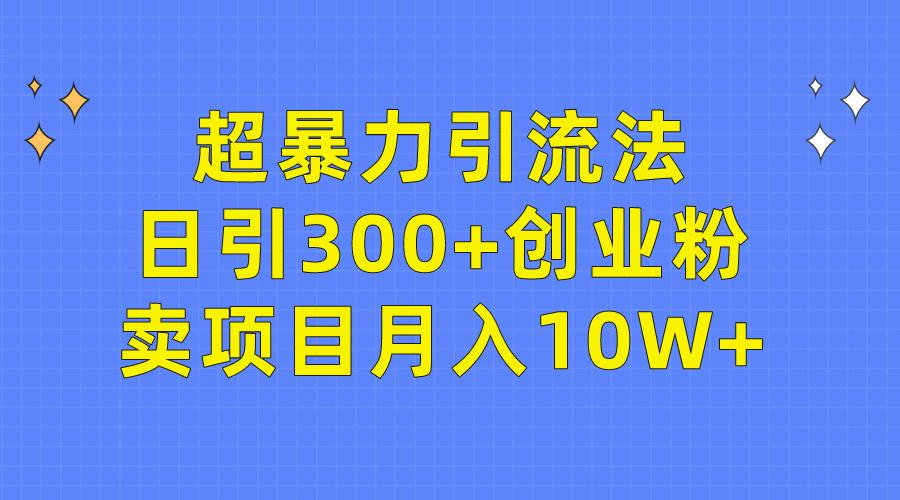(9954期)超暴力引流法，日引300+创业粉，卖项目月入10W+-南友云赚