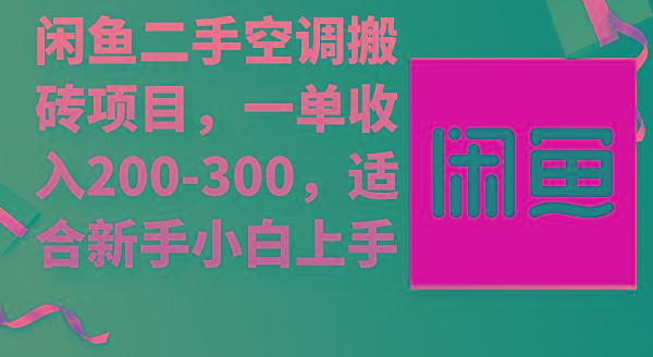 (9539期)闲鱼二手空调搬砖项目，一单收入200-300，适合新手小白上手-南友云赚