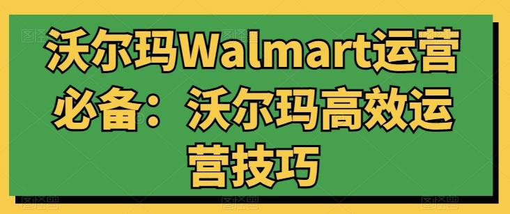 沃尔玛Walmart运营必备：沃尔玛高效运营技巧-南友云赚
