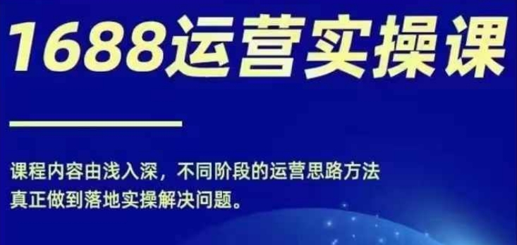 1688实操运营课，零基础学会1688实操运营，电商年入百万不是梦-南友云赚