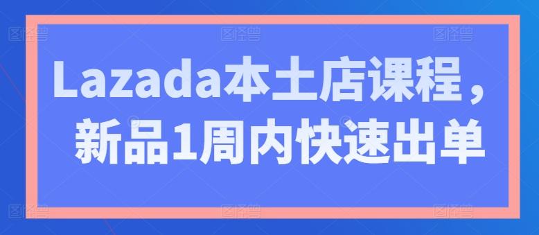 Lazada本土店课程，新品1周内快速出单-南友云赚