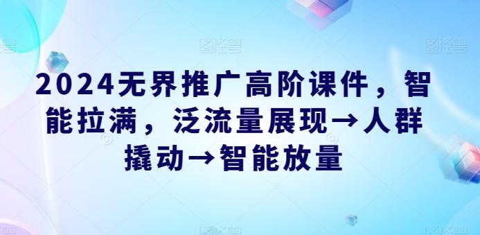 2024无界推广高阶课件，智能拉满，泛流量展现→人群撬动→智能放量-南友云赚
