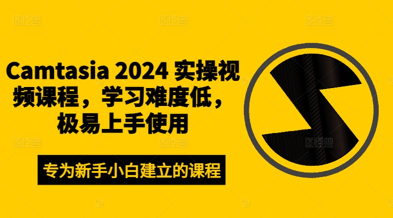 Camtasia 2024 实操视频课程，学习难度低，极易上手使用-南友云赚