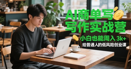 AI商单写作实战营，小白也能周入3k+，给普通人的低风险创业课-南友云赚