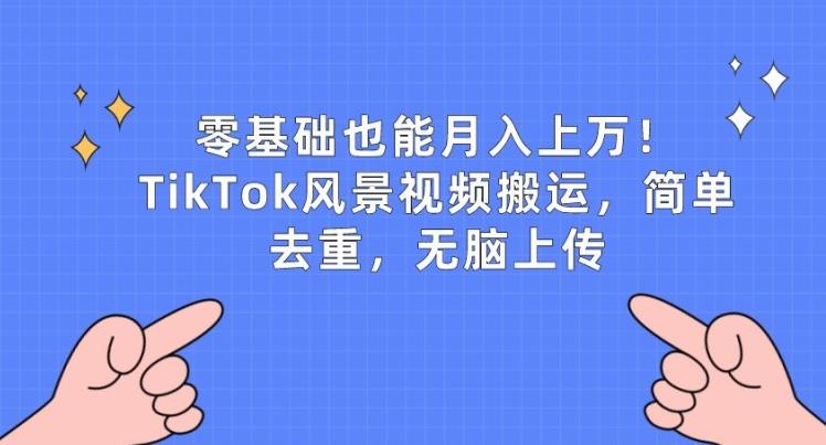 零基础也能月入上w，TikTok风景视频搬运，简单去重，无脑上传【揭秘】-南友云赚