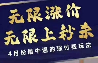 4月12号拼多多线上课，无限涨价，无限上秒杀，4月份最牛逼的强付费玩法-南友云赚