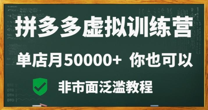 拼多多虚拟电商训练营月入30000+你也行，暴利稳定长久，副业首选-南友云赚