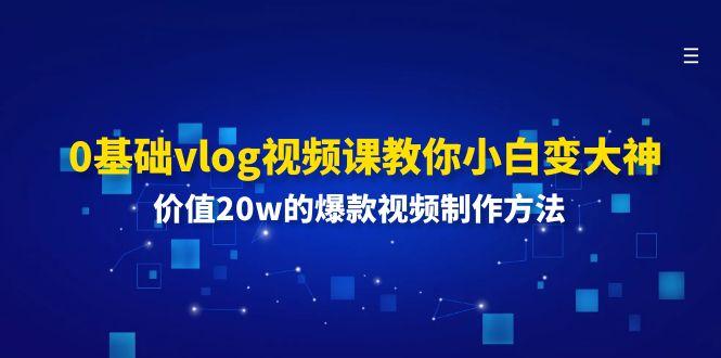 0基础vlog视频课教你小白变大神：价值20w的爆款视频制作方法-南友云赚
