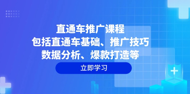 直通车推广课程：包括直通车基础、推广技巧、数据分析、爆款打造等-南友云赚