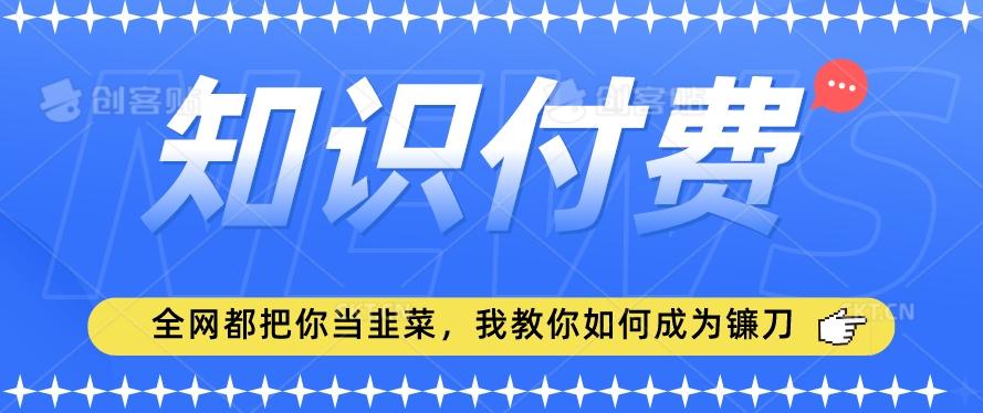 2024最新知识付费项目，小白也能轻松入局，全网都在教你做项目，我教你做镰刀【揭秘】-南友云赚