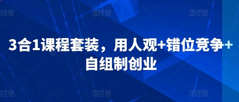 3合1课程套装，​用人观+错位竞争+自组制创业-南友云赚