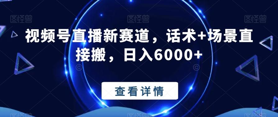 视频号直播新赛道，话术+场景直接搬，日入6000+-南友云赚