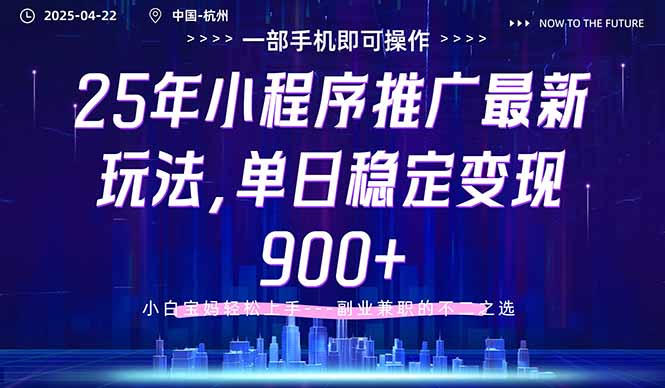 25年小程序推广最新玩法，单日稳定变现900+，小白轻松上手-南友云赚