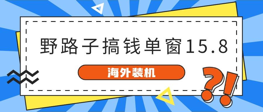 海外装机，野路子搞钱，单窗口15.8，亲测已变现10000+-南友云赚