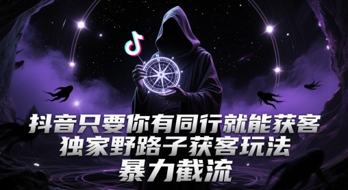 抖音只要你有同行就能获客，独家野路子获客玩法，暴力截流【揭秘】-南友云赚