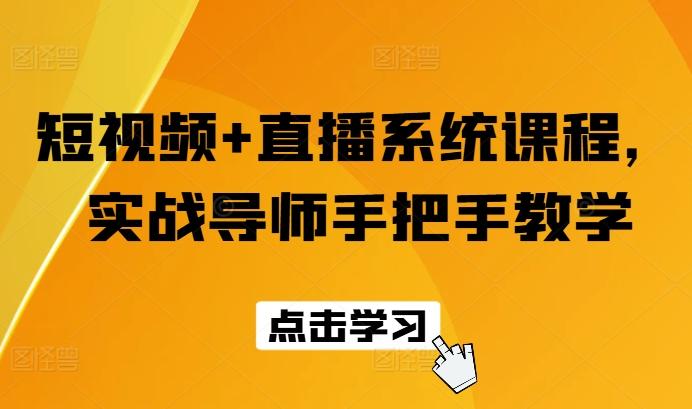 短视频+直播系统课程，实战导师手把手教学-南友云赚
