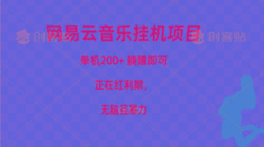网易云音乐挂机项目，单机200+，躺赚即可，正在红利期，无脑且暴力-南友云赚