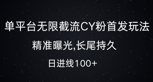 单平台无限截流创业粉首发玩法，精准曝光，长尾持久，日引流100+【揭秘】-南友云赚