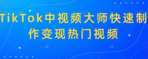 TikTok中视频大师快速制作变现热门视频-南友云赚