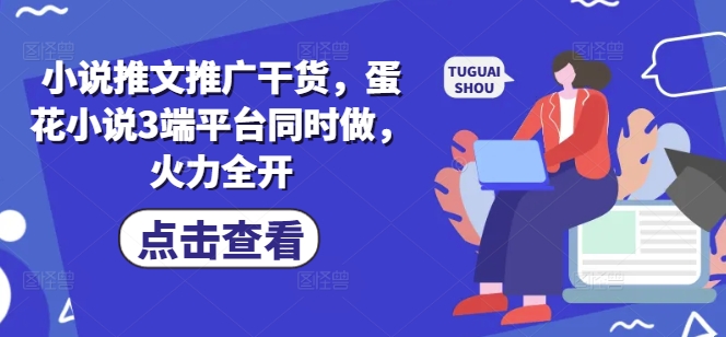 小说推文推广干货，蛋花小说3端平台同时做，火力全开-南友云赚