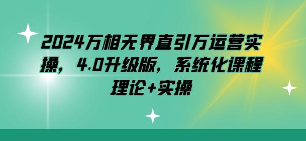 2024万相无界直引万运营实操，4.0升级版，系统化课程 理论+实操-南友云赚