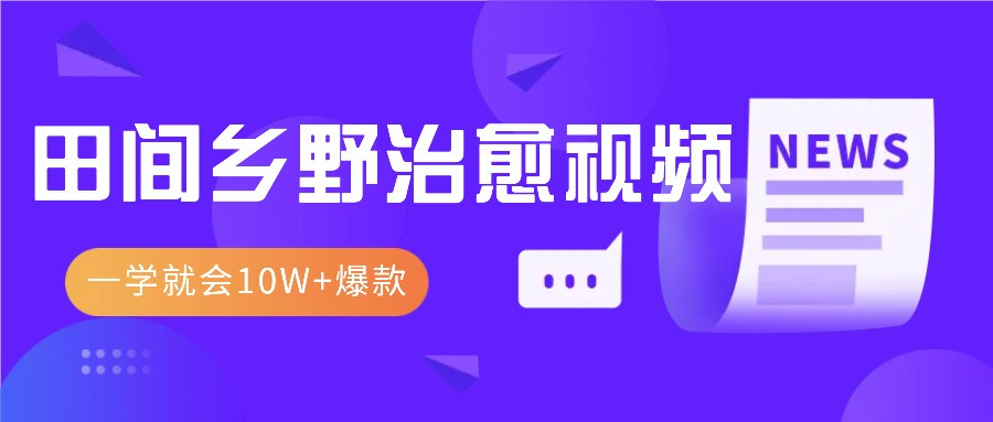 一学就会，1分钟教会你，10W+爆款田间乡野治愈视频(附提示词技巧)-南友云赚