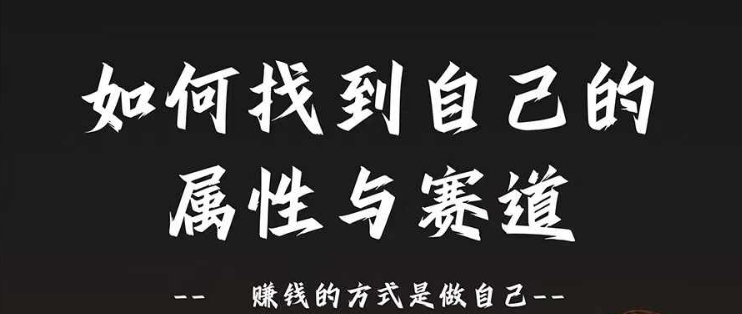 赛道和属性2.0：如何找到自己的属性与赛道，赚钱的方式是做自己-南友云赚