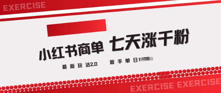 小红书商单2.0最新玩法，3天涨千粉单日变现多张-南友云赚
