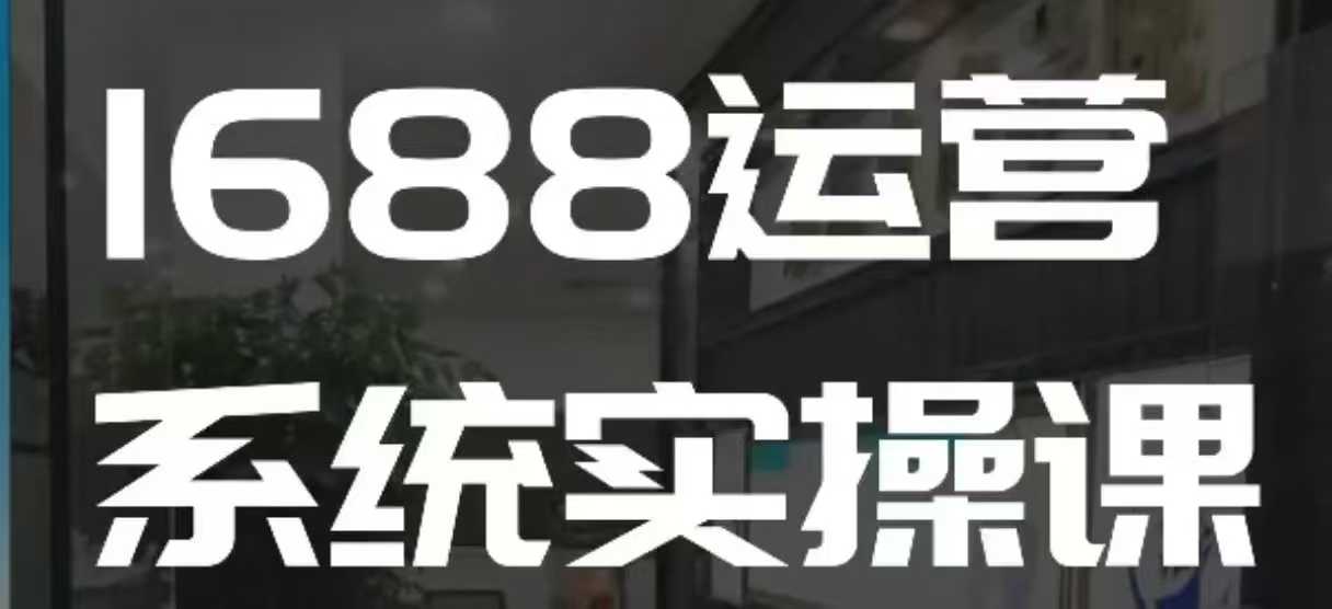 1688高阶运营系统实操课，快速掌握1688店铺运营的核心玩法-南友云赚