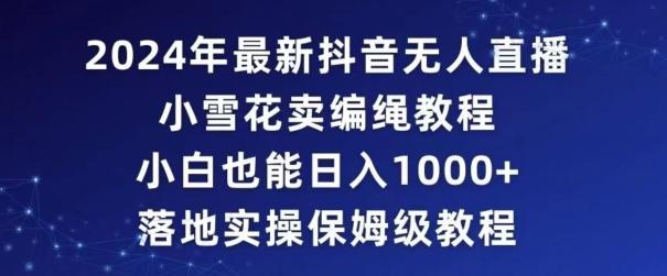 2024年抖音最新无人直播小雪花卖编绳项目，小白也能日入1000+落地实操保姆级教程【揭秘】-南友云赚