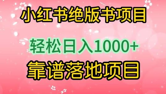 小红书绝版书项目，轻松日入1000+，靠谱落地项目【揭秘】-南友云赚