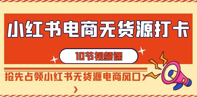 小红书电商无货源打卡，抢先占领小红书无货源电商风口(10节课)-南友云赚