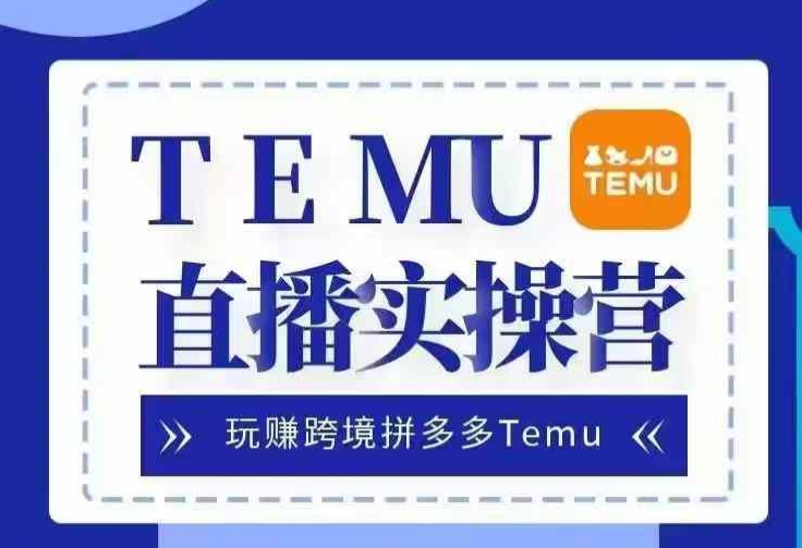Temu直播实战营，玩赚跨境拼多多Temu，国内电商卷就出海赚美金-南友云赚