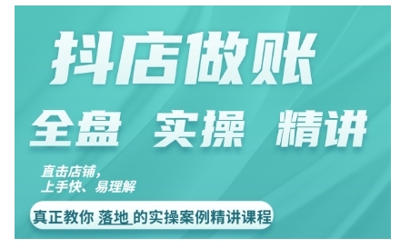 抖店对账实操案例精讲课程，实打实地教给大家做账思路和对账方法-南友云赚