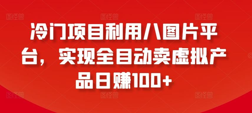 冷门项目利用八图片平台，实现全目动卖虚拟产品日赚100+【揭秘】-南友云赚